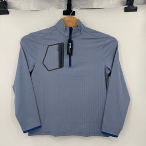 RLX Ralph Lauren 1/4 Zip Sweatshirt Mens Medium Blue Luxury Jersey Pullover Golf